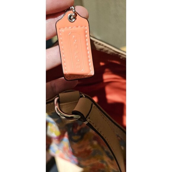 Coach Peyton Floral Print Canvas Tote Bag With Leather Trim - Picture 8 of 11